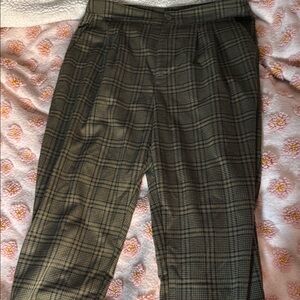 Forever 21 Plaid High-Waisted Trousers